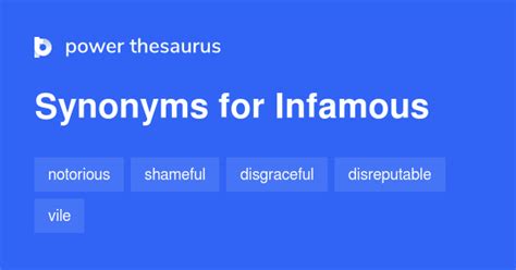Infamous synonyms .